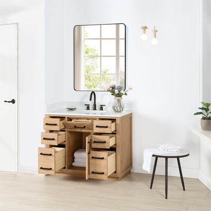Altair Designs Gavino 42" single vanity with top - 557042-LB-GW-NM