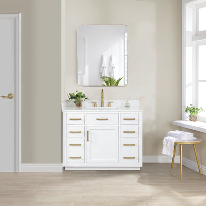 Altair Designs Gavino 42" single vanity with top - 557042-LB-GW-NM