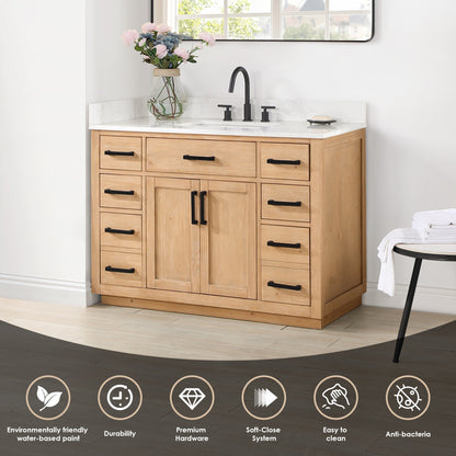 Altair Designs 48" single vanity with top - 557048-RB-GW-NM