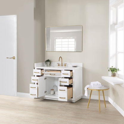 Altair Designs 48" single vanity with top - 557048-RB-GW-NM
