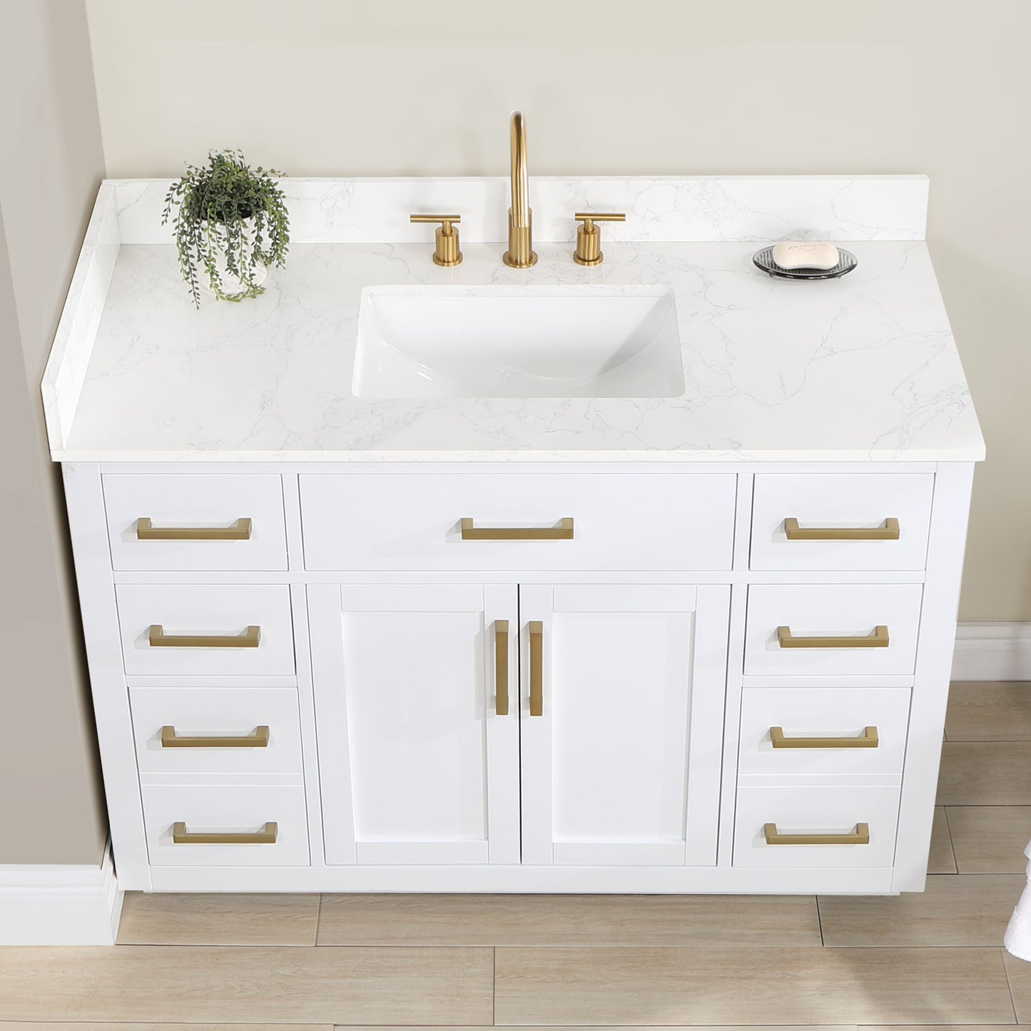 Altair Designs 48" single vanity with top - 557048-RB-GW-NM
