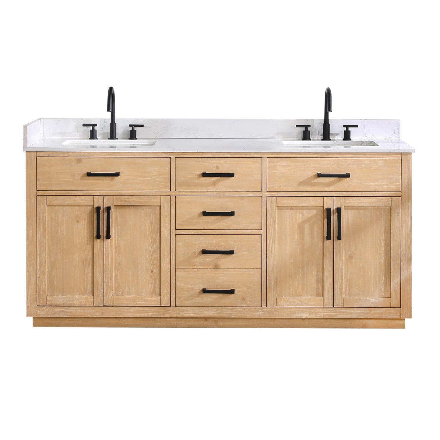 Altair Designs 72" double vanity with top - 557072-WH-GW-NM