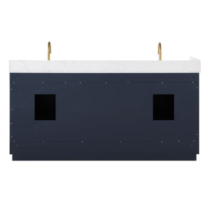 Altair Designs 72" double vanity with top - 557072-WH-GW-NM