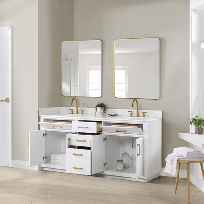 Altair Designs 72" double vanity with top - 557072-WH-GW-NM