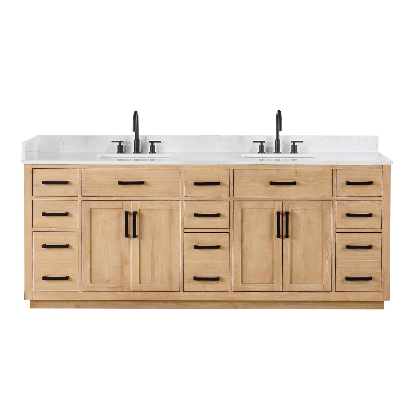 Altair Designs Gavino 84" double vanity with top - 557084-LB-GW-NM