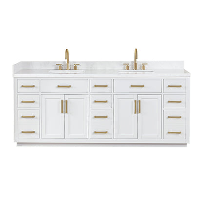 Altair Designs Gavino 84" double vanity with top - 557084-LB-GW-NM