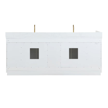 Altair Designs Gavino 84" double vanity with top - 557084-LB-GW-NM