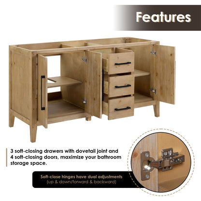 Altair Designs Laurel 60" double vanity with top - 558060-WF-CWQ-NM