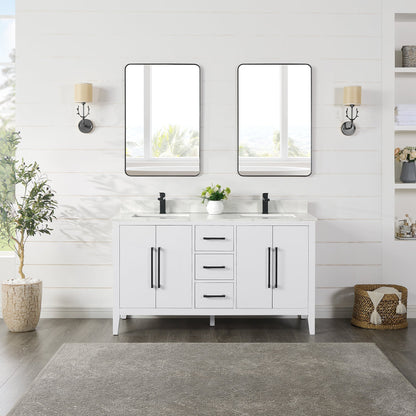 Altair Designs Laurel 60" double vanity with top - 558060-WF-CWQ-NM