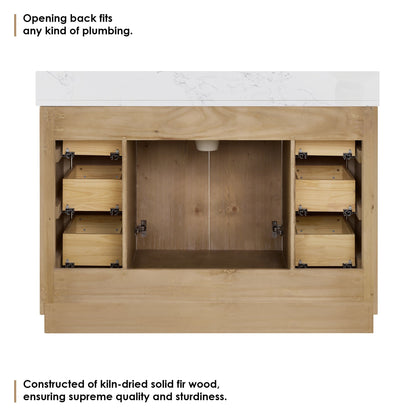 Altair Designs Bellavia 48" single vanity with top - 559048-WF-GW-NM