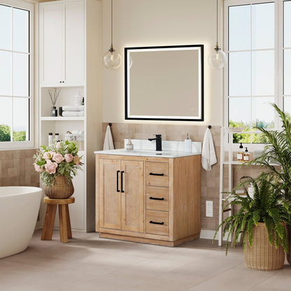 Altair Designs 36" single vanity with top - 561036-LB-CWQ-NM