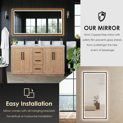 Altair Designs Cicero 60" double vanity with top - 562060-LB-GW-NM