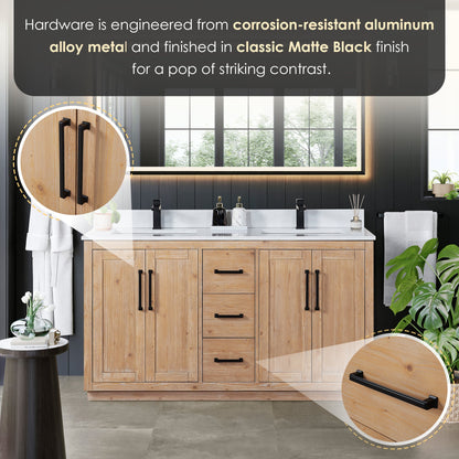 Altair Designs Cicero 60" double vanity with top - 562060-LB-GW-NM