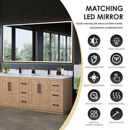 Altair Designs Cicero 84" double vanity with top - 562084-LB-GW-NM