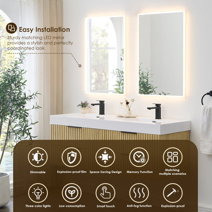 Altair Designs 60" double vanity with top  - 563060-NB-WH-NM