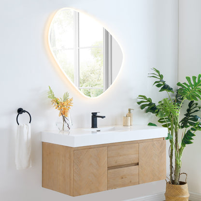Altair Designs Siena 48" single vanity with top - 564048-LB-WH-NM
