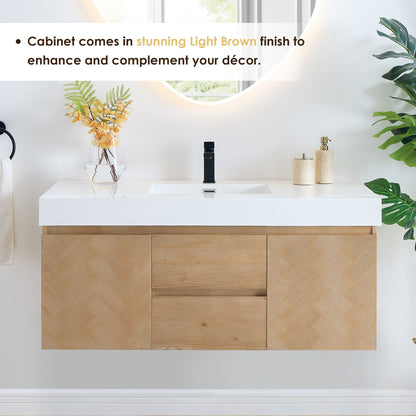 Altair Designs Siena 48" single vanity with top - 564048-LB-WH-NM