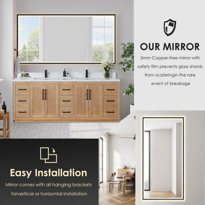 Altair Designs Anais 84" double vanity with top - 565084-LB-GW-NM