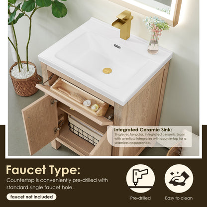 Altair Designs Cerrito 24" single vanity with top - 567024-BK-WH-NM