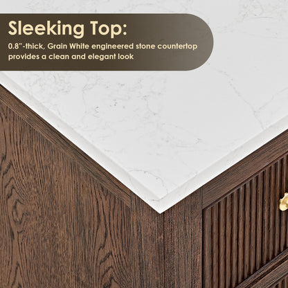 Altair Designs 36" single vanity with top - 567036-BK-GW-NM