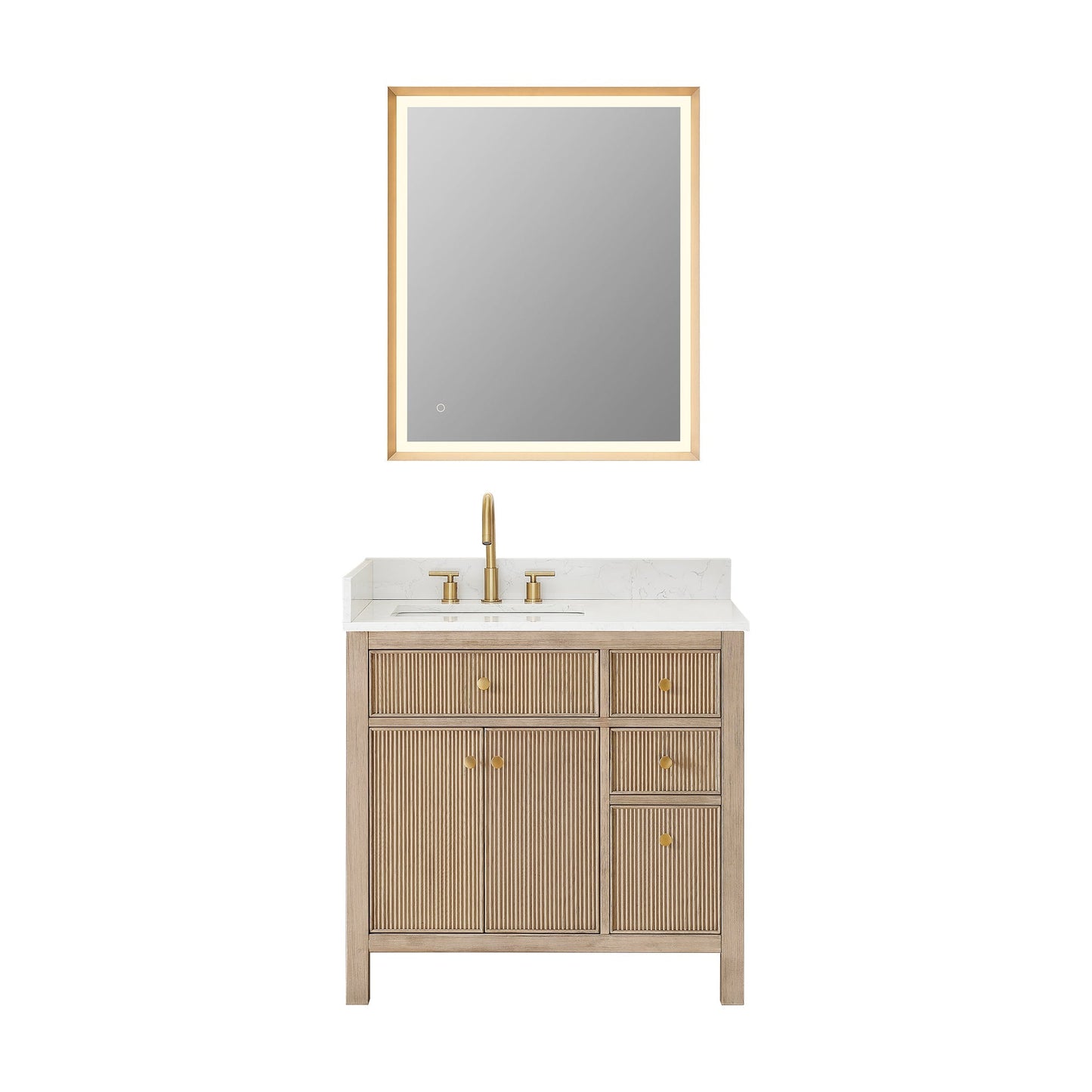Altair Designs 36" single vanity with top - 567036-BK-GW-NM
