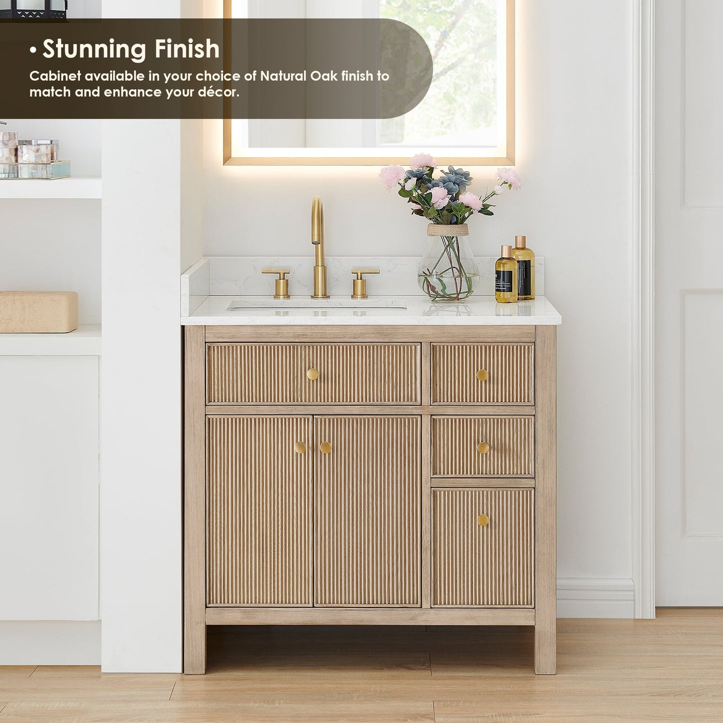 Altair Designs 36" single vanity with top - 567036-BK-GW-NM