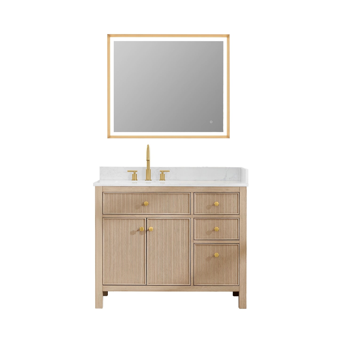 Altair Designs Cerrito 42" single vanity with top - 567042-BK-GW-NM