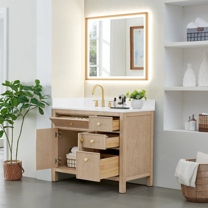 Altair Designs Cerrito 42" single vanity with top - 567042-BK-GW-NM