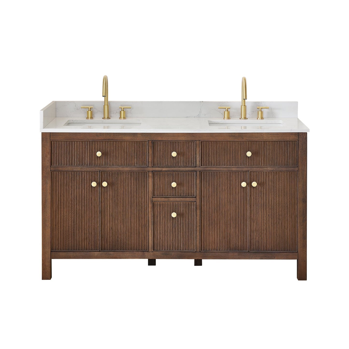 Altair Designs 60" double vanity with top - 567060-NK-GW-NM