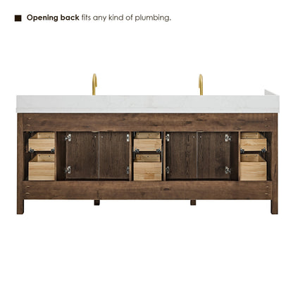 Altair Designs Cerrito 84" double vanity with top - 567084-NK-GW-NM