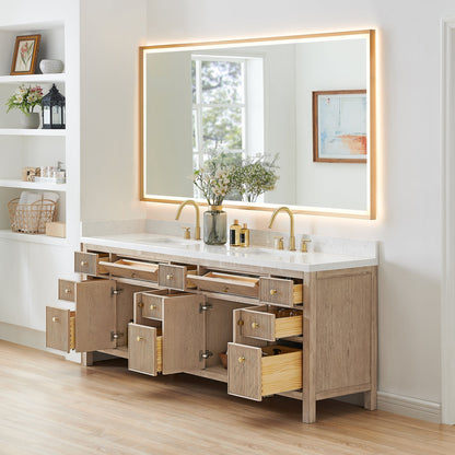 Altair Designs Cerrito 84" double vanity with top - 567084-NK-GW-NM