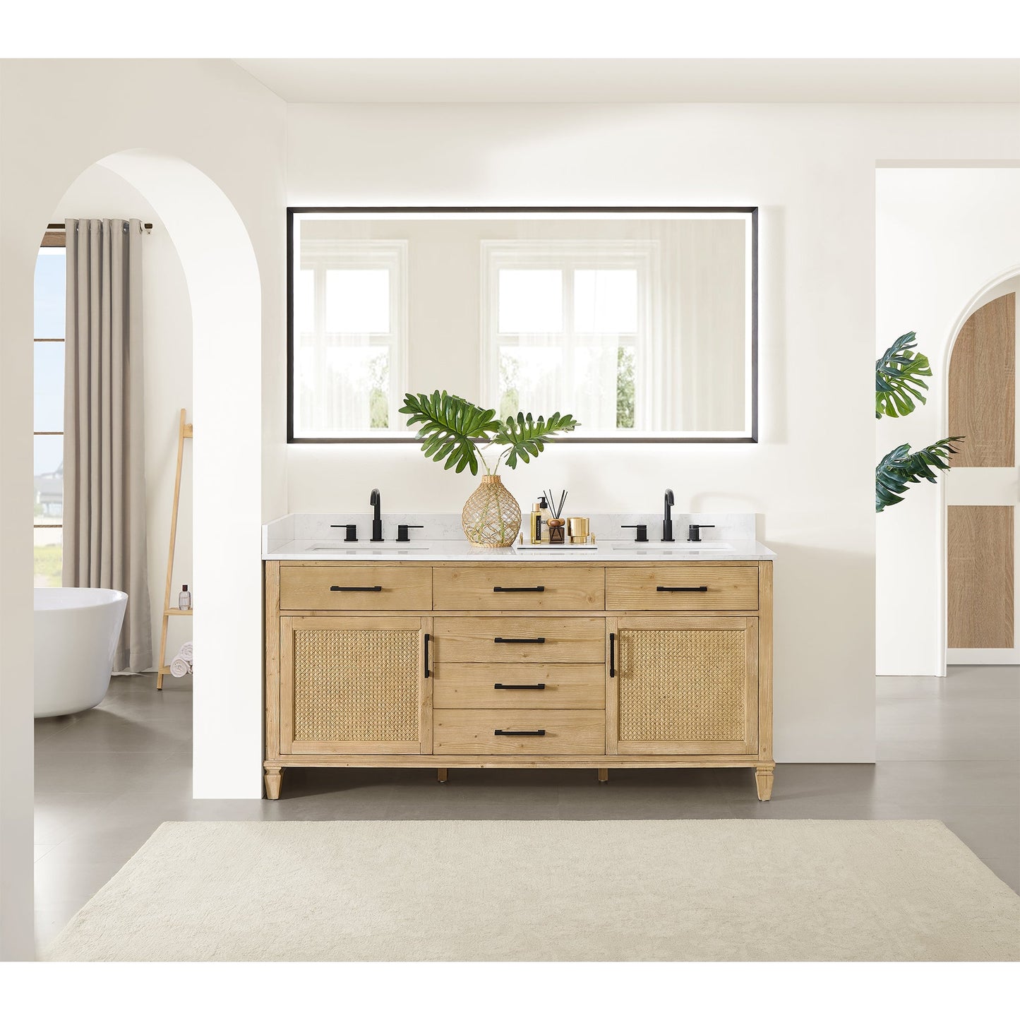 Altair Designs Salome 36"/48"/60"/72"/84" single/double vanity with top - 571036-WF-GW-NM