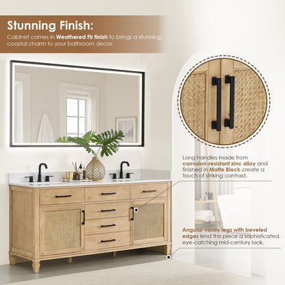 Altair Designs Salome 36"/48"/60"/72"/84" single/double vanity with top - 571036-WF-GW-NM