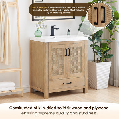 Altair Designs Bondi 30" single vanity with top - 572030-LB-WH-NM