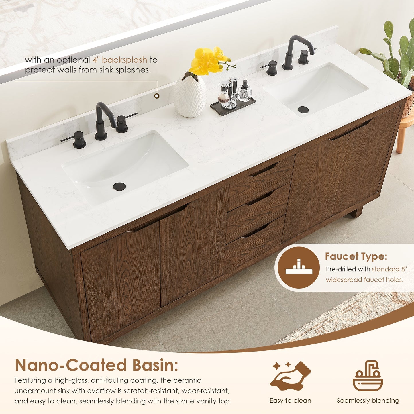 Altair Designs Mowry 36"/48"/60"/72" single/double vanity with top - 573036-BK-GW-NM Price