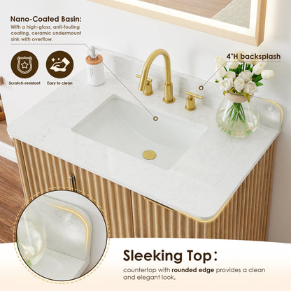Altair Designs Sierra 36" single vanity with top - 575036-WL-GW-NM