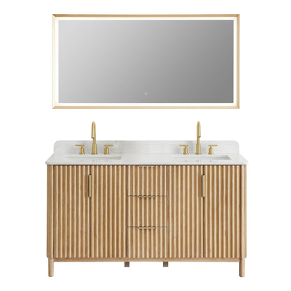 Altair Designs 60" double vanity with top - 575060-WL-GW-NM