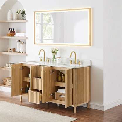 Altair Designs 60" double vanity with top - 575060-WL-GW-NM