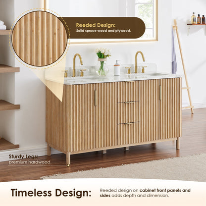Altair Designs 60" double vanity with top - 575060-WL-GW-NM