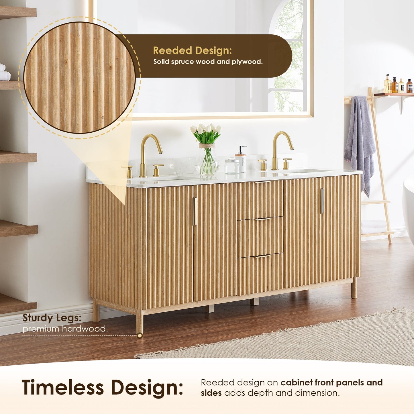Altair Designs Sierra 72" double vanity with top - 575072-WL-GW-NM Price