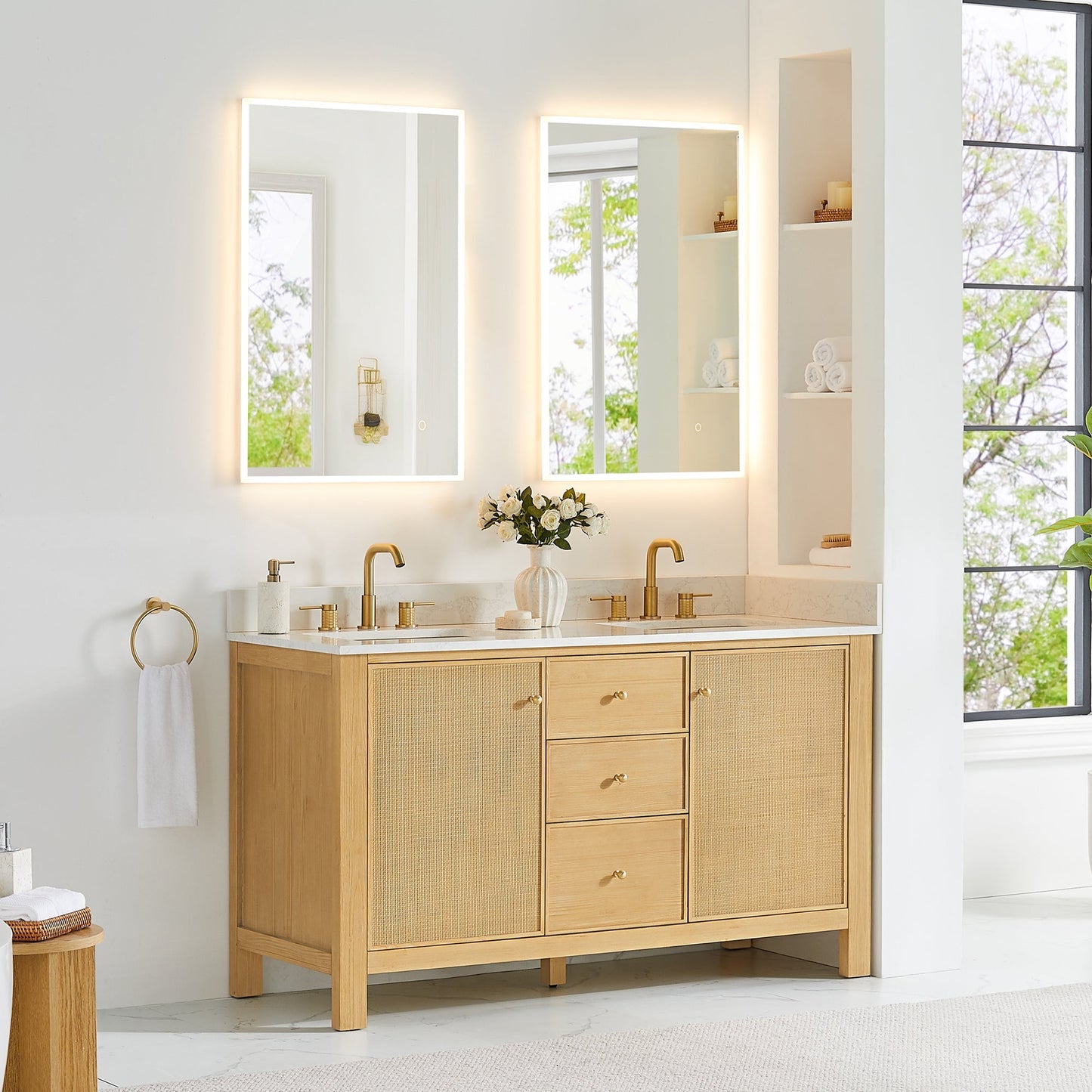 Altair Designs Cedar 36"/48"/60"/72" single/double vanity with top - 576036-NW-GW-NM