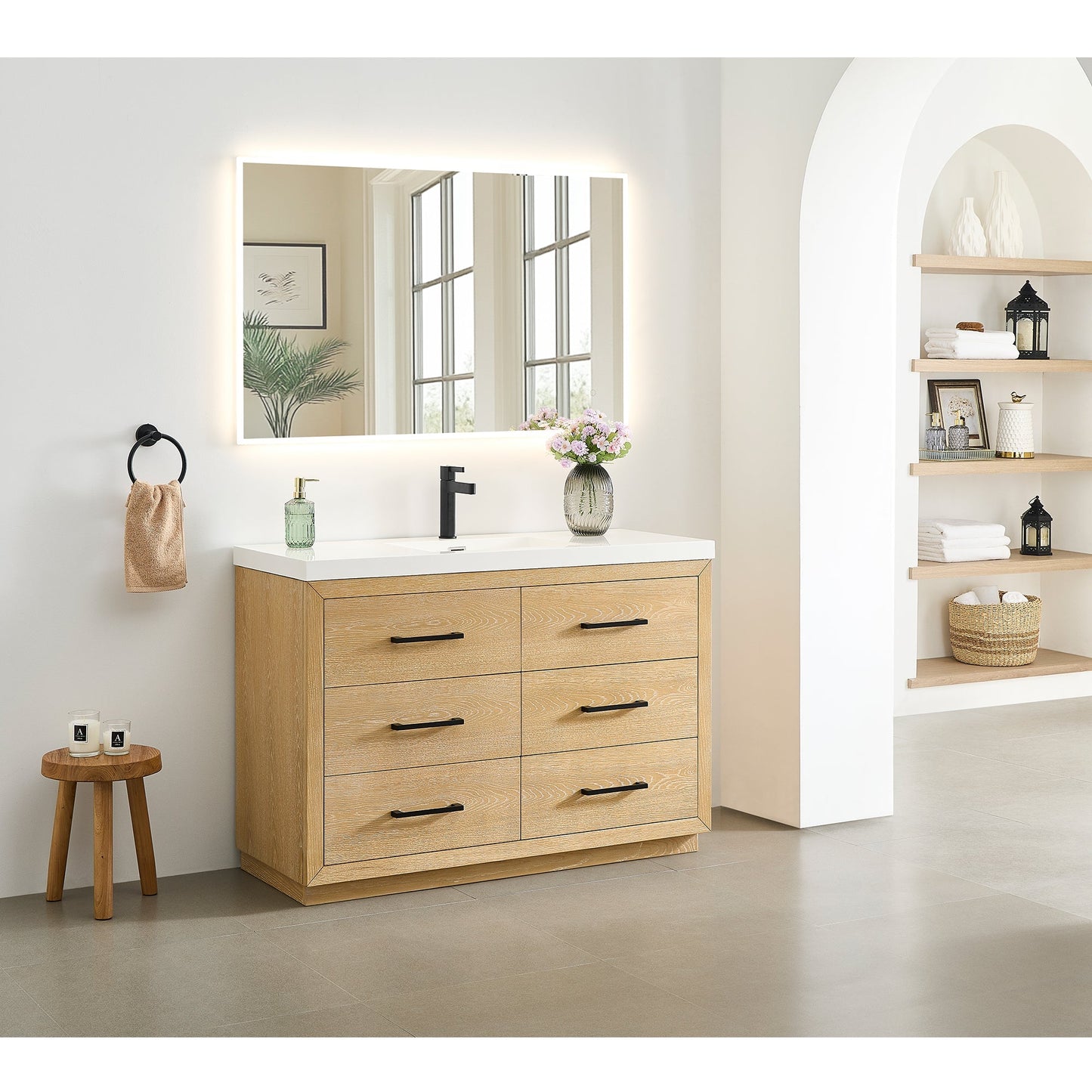 Altair Designs Sigrid 36"/48"/60"/72" single/double vanity with top - 579036-WO-WH-NM