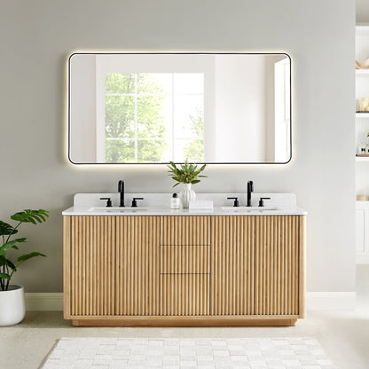 Altair Designs Clayton 72" double vanity with top - 580072-WL-GW-NM