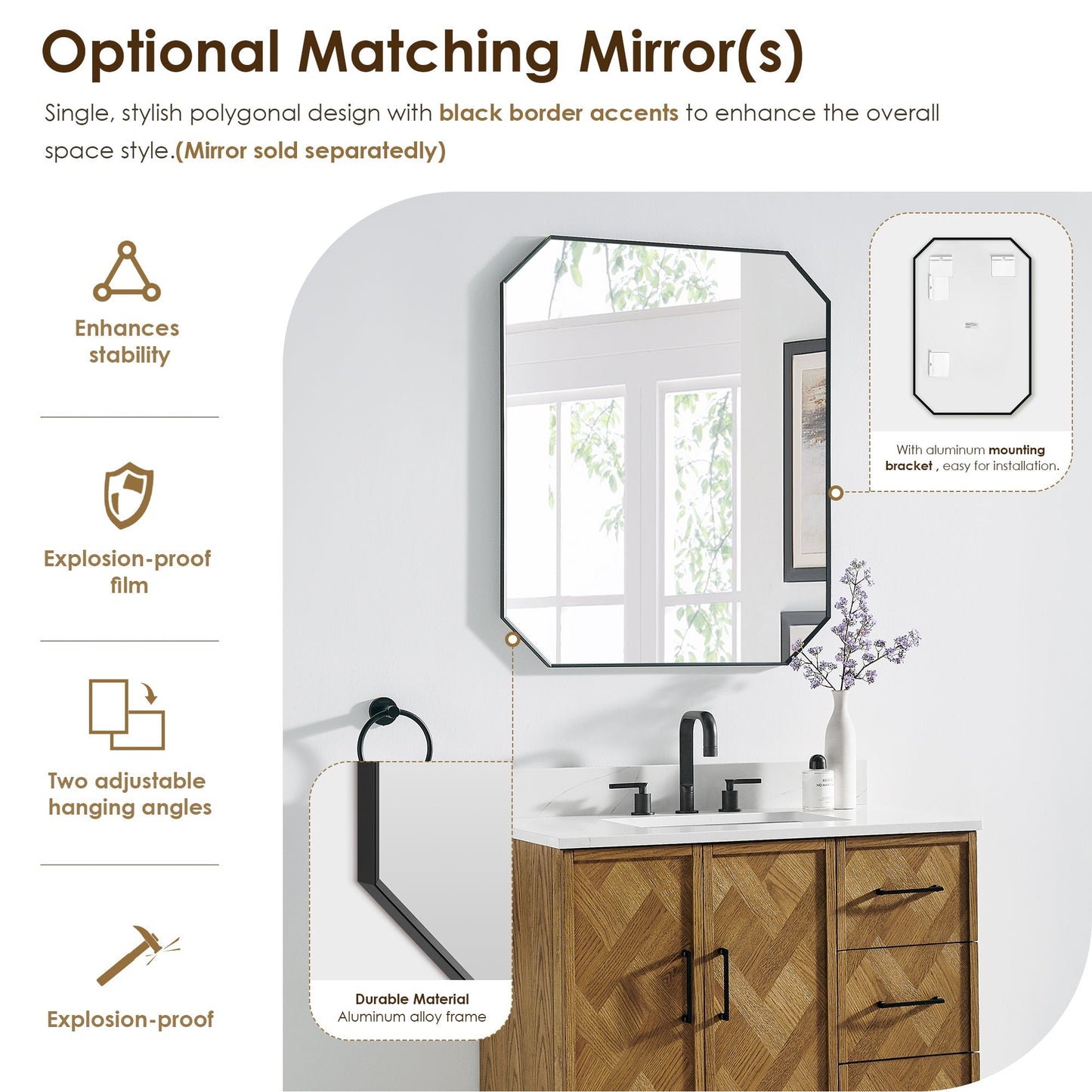 Altair Designs Clara 36"/48"/60"/72" single/double vanity with top - 587036-WB-CTQ-NM
