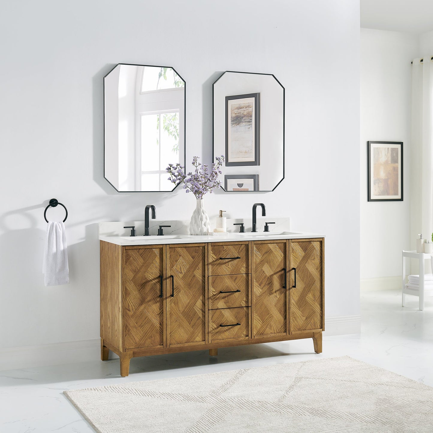 Altair Designs Clara 36"/48"/60"/72" single/double vanity with top - 587036-WB-CTQ-NM