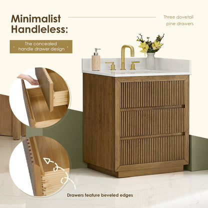 Altair Designs Navan 30"/36"/48"/60"/72" single/double vanity with top - 588030-WB-GW-NM