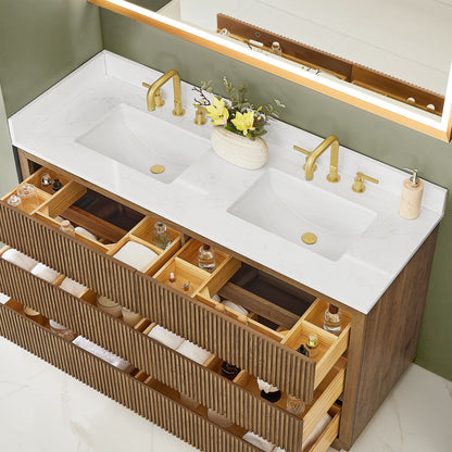 Altair Designs Navan 30"/36"/48"/60"/72" single/double vanity with top - 588030-WB-GW-NM