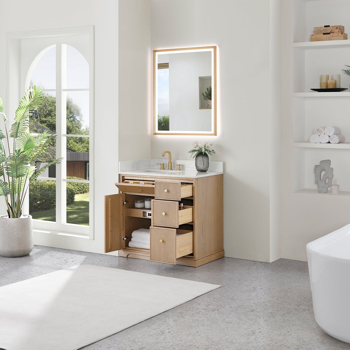 Altair Designs Barnett 36"/48"/60“/72" single/double vanity with top - 589036-NK-GW-NM