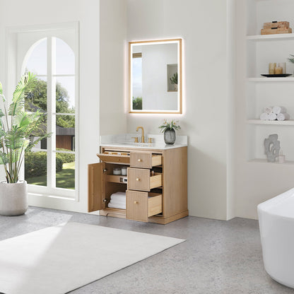 Altair Designs Barnett 36"/48"/60“/72" single/double vanity with top - 589036-NK-GW-NM