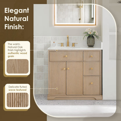 Altair Designs Barnett 36"/48"/60“/72" single/double vanity with top - 589036-NK-GW-NM